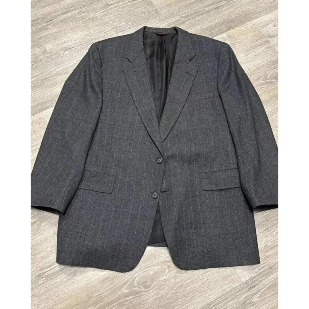 Hart Schaffner Marx Men's Size 40 R Gray Wool Blazer Sport Coat 2 Button USA